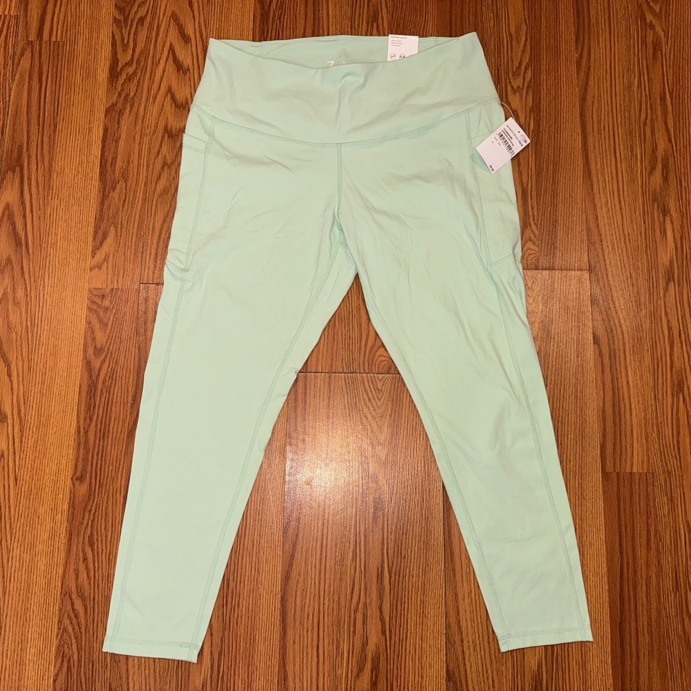 Z by Zella High Waist 7/8 Pocket Legging Green Crystal Size XL